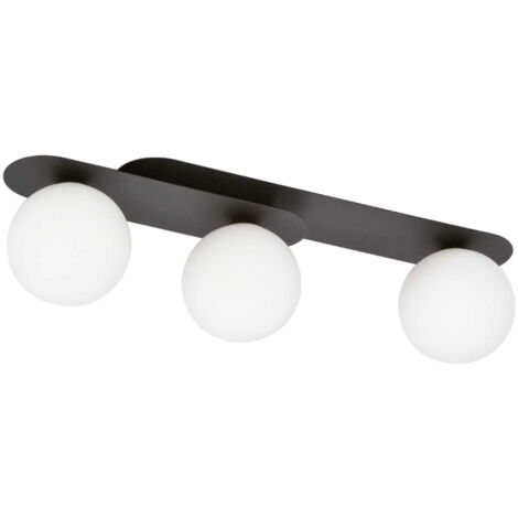 Plafonnier Emibig Plaza 3xE14 noir/opale 70cm dimmable