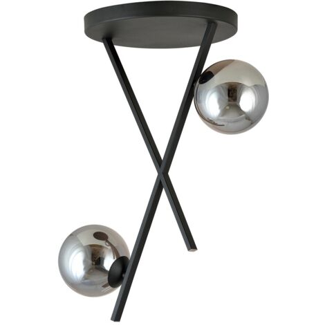 Plafonnier Emibig RIVER noir graphite 2xE14 60cm IP20
