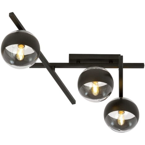 Plafonnier Emibig SMART 3 noir transparent 3xE14 dimmable