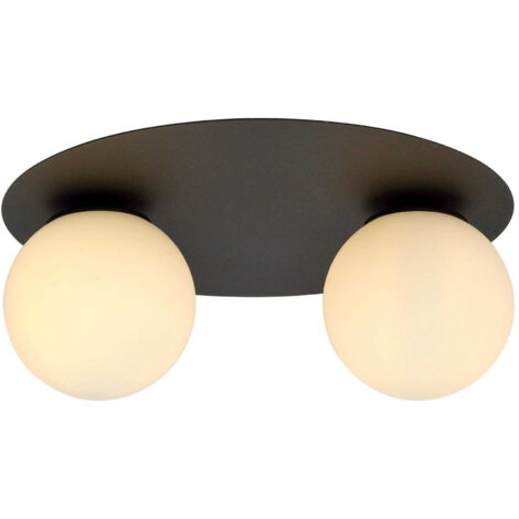 Plafonnier Emibig Solar 2 noir/opal 2xE14 variateur