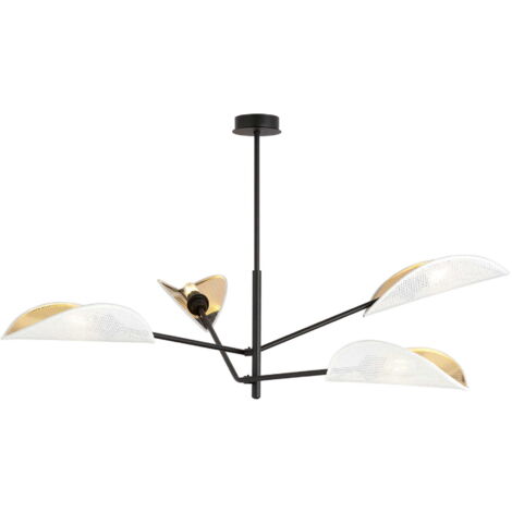 Plafonnier Emibig VENE métal 4xE14 102cm noir blanc or