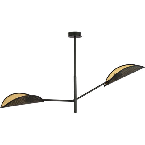 Plafonnier Emibig VENE métal noir/or 2xE14 102cm IP20