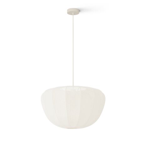 Plafonnier EMILIE en métal avec abat-jour en tissu blanc - Design intemporel et élégant - Douille E27