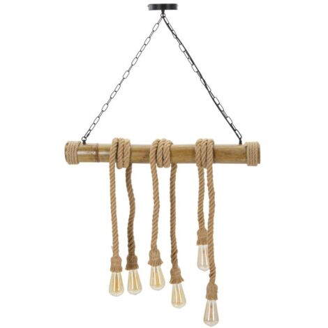 Plafonnier en bambou/corde 80 x 15 x 120 cm