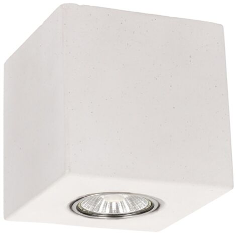 Plafonnier en Béton Blanc Design Cube pour 3 Ampoule CONCRETEDREAM