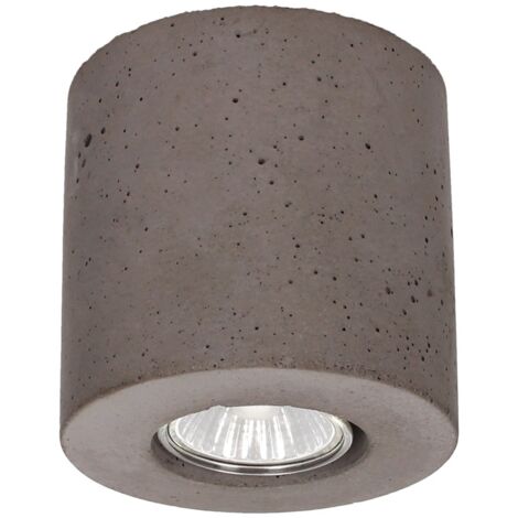 Plafonnier en Béton Gris Design Cylindre pour 1 Ampoule CONCRETEDREAM