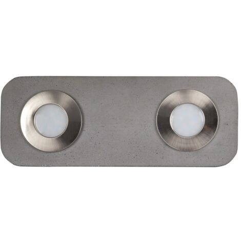 Plafonnier en Béton Gris Design Rectangulaire 2 Spots COOL