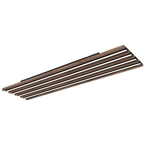 Plafonnier en bois avec télécommande et variateur LED marron L 120 cm