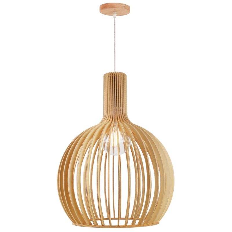 Plafonnier en bois, E27, style nordique Ø28 cm