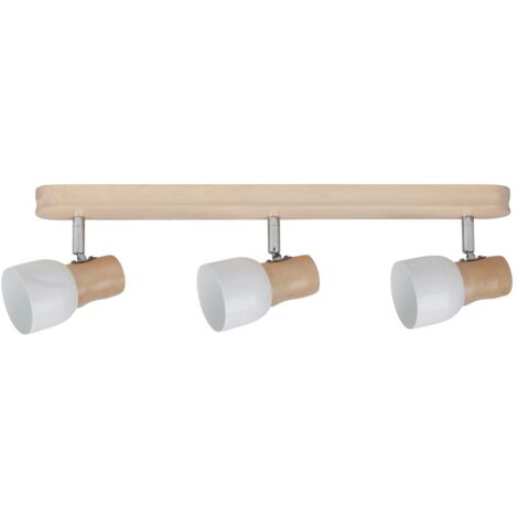 Plafonnier en Bouleau Naturel Design Scandinave 3 Douilles SVANTJE