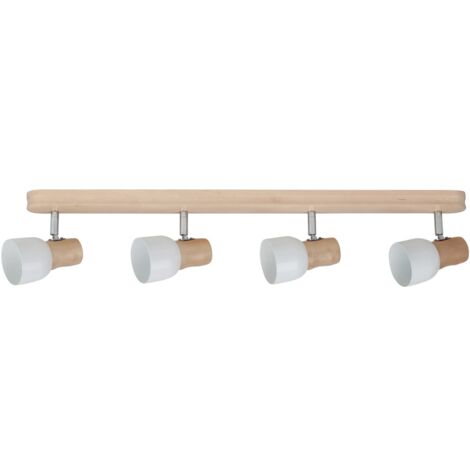 Plafonnier en Bouleau Naturel Design Scandinave 4 Douilles SVANTJE