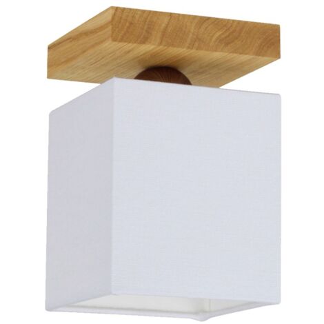 Plafonnier en Chêne huilé Design Carré Lumineux 1 Tête INGER
