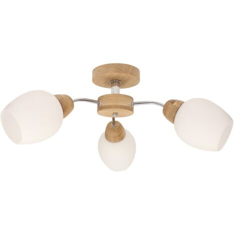 Plafonnier en Chêne huilé Design Scandinave 3 Têtes PARMA WOOD