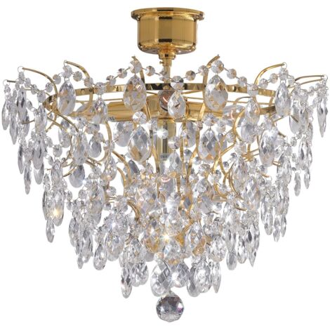 Plafonnier en cristal e14 max 40w ip20 dore - markslojd - rosendal 42249172 42249172 42249172