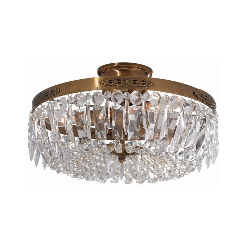 Strsholm - Lustre semi-affleurant à 3 ampoules en cristal antique, E14 - Markslojd