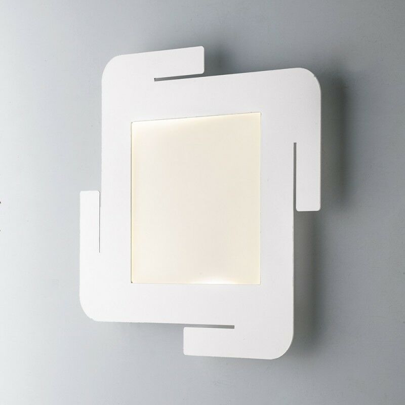 Plafonnier en métal blanc avec LED intégrée 45x45x h5 cm