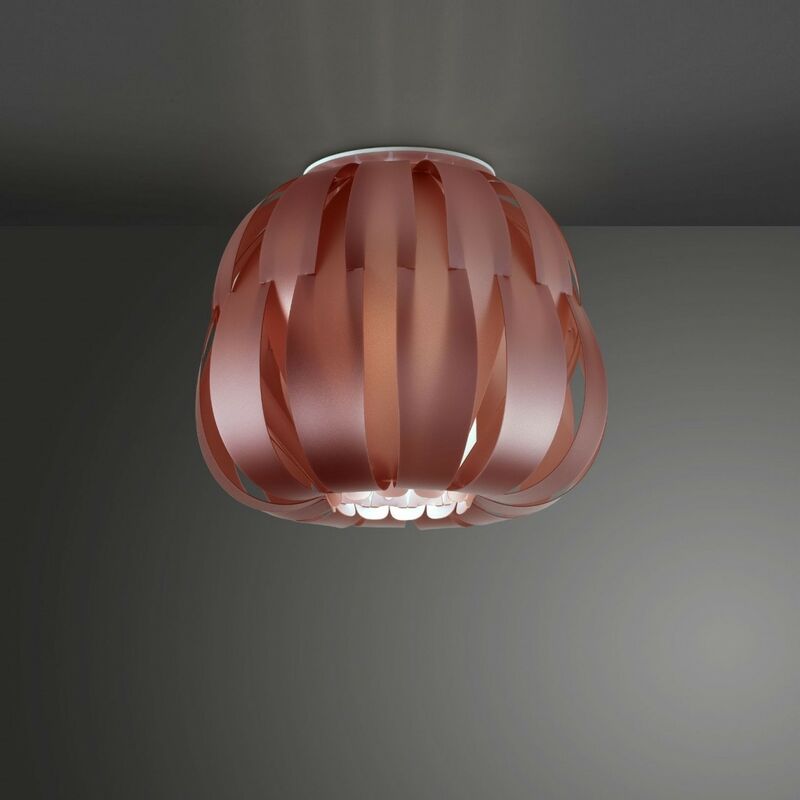 Linea Zero - Plafonnier en métal rose Cm. 19 x 17h Linea Zero - Plafonnier en métal rose Cm. 19 x 17h