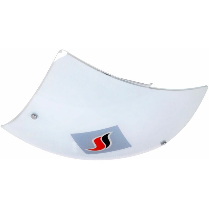 Eglo - Plafonnier design salon éclairage applique verre décor motif flamme 32173