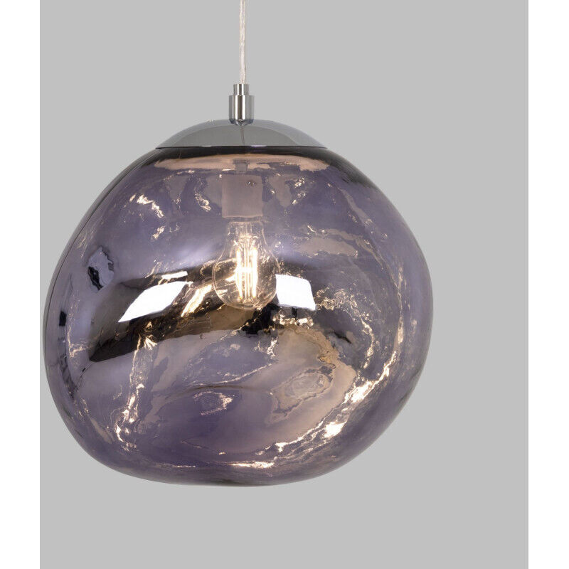 Plafonnier en verre métallisé violet E27 Ø28 cm