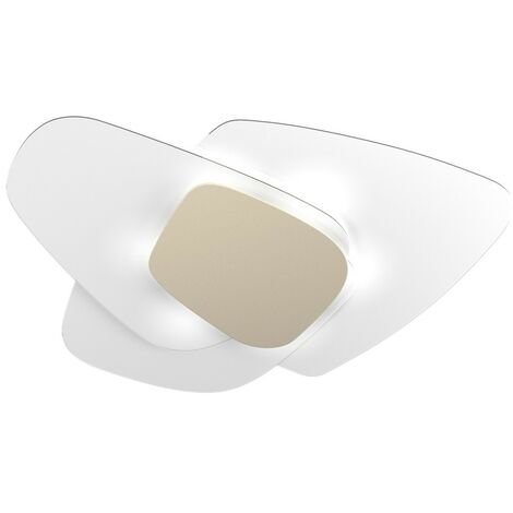 Plafonnier en verre top light strategy 1196 plg e27 applique de plafond led, finition métal le sable