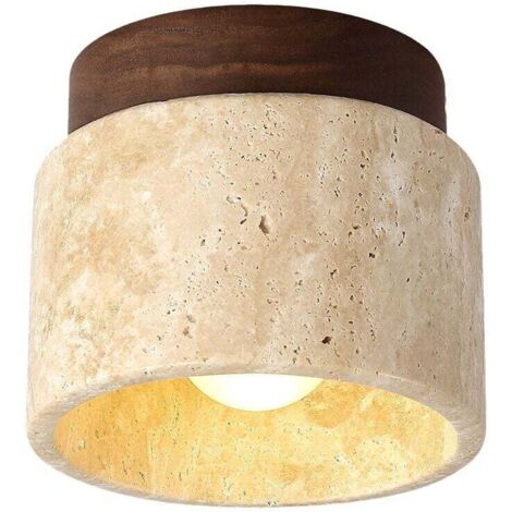 Plafonnier en verre vintage en pierre naturelle semi-encastré petit luminaire de couloir abat-jour en marbre du milieu du siècle moderne proche du plafonnier pour porche de couloir de cuisine