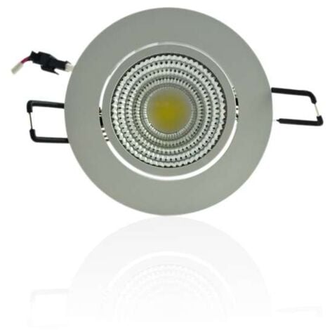 Plafonnier encastrable blanc LED 5W COB - Blanc Naturel 4100K éclairage 40W