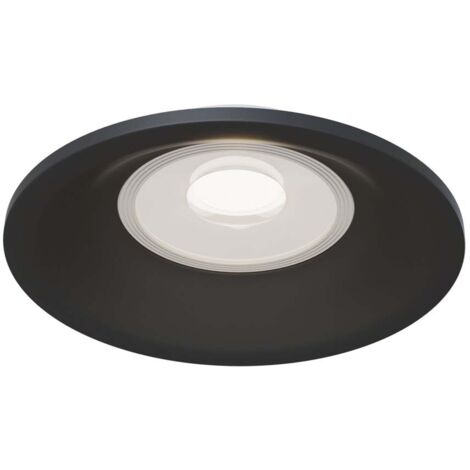 Plafonnier encastrable chambre lampe 1 flamme GU10 noir D 8,5 cm