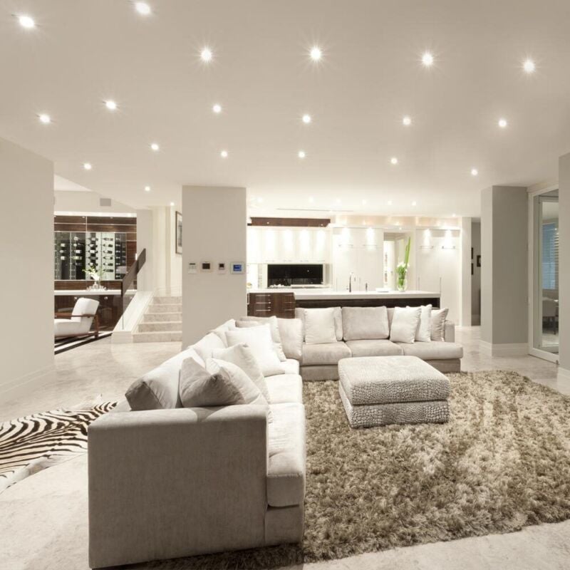 Plafonnier encastrable plafonnier salon, orientable, métal nickel mat, 1x led 5W 400Lm 3000K, LxP 8,5x8,5cm, lot de 24