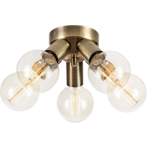 Plafonnier encastre 5xe27 40w max laiton antique - markslojd - mazzo 88855212 88855212 88855212 88855212