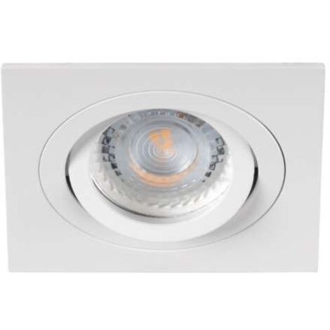 Plafonnier encastré carré – Aluminium blanc mat – Réglable 30° – Ø80mm