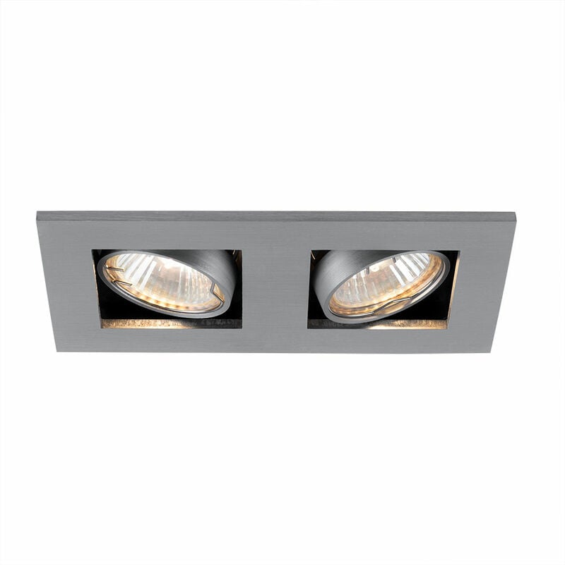 Plafonnier spot encastrable en aluminium brossé salon spots pivotant Nordlux 21070129