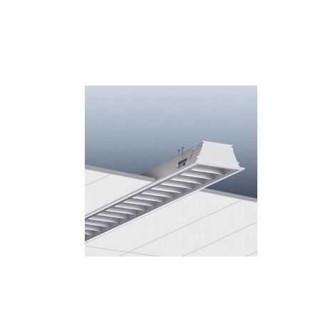 Plafonnier encastré fluo 1x28W 1200X185mm optique parabolique alu satiné mat basse Luminance ballast électronique TRILUX 4509504
