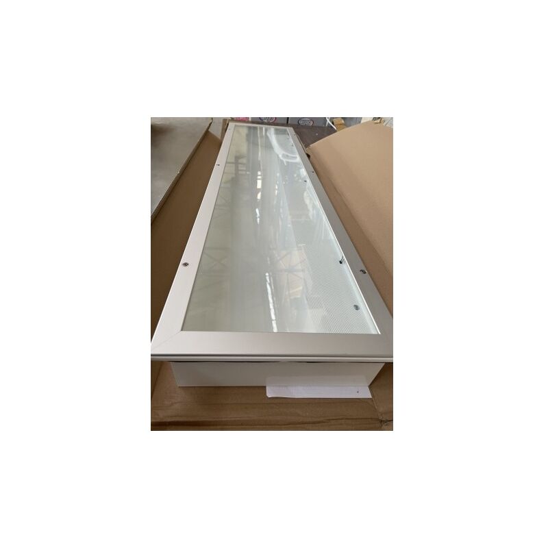Plafonnier encastré fluo 2x28W étanche bord alu 1200x300mm verre serigraphié tube T5 (non incl) ballast 230V IP65 PRISMA HRLV Plafonnier encastré fluo 2x28W étanche bord alu 1200x300mm verre serigraphié tube T5 (non incl) ballast 230V IP65 PRISMA HRLV