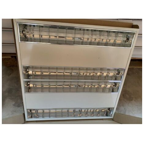 Plafonnier encastré fluo 4x14W avec tube T5 3000K et ballast HFP 230V K2 DPBE-EC SDS connectique GST18 IP20 IK07 DIETAL 68114