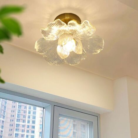 Plafonnier encastré Gardenia, [Laiton + Transparent] Protection oculaire à spectre complet [Lumière chaude] 220 V, culot E27