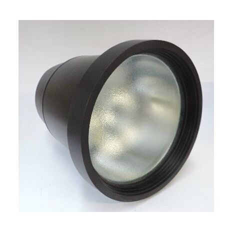 Plafonnier encastré iodure Ø 350mm bord noir avec verre lampe 150W 14800lm G12 230V 40° IP65 BEGA 6113