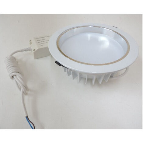 Plafonnier encastré LED 24W Ø 230mm SMD blanc chaud 3000K 1590lm avec driver 230V downlight 100° IP44 DLD8