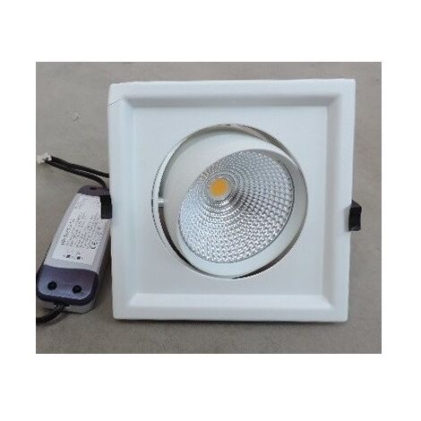 Plafonnier encastré LED 30W carré blanc 175x175mm orientable 3000K 2150lm avec driver 230V 60° IP20 AIRIS DL30W69N2