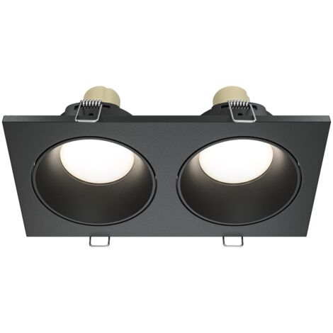 Plafonnier encastré Maytoni Zoom double GU10 IP65 noir