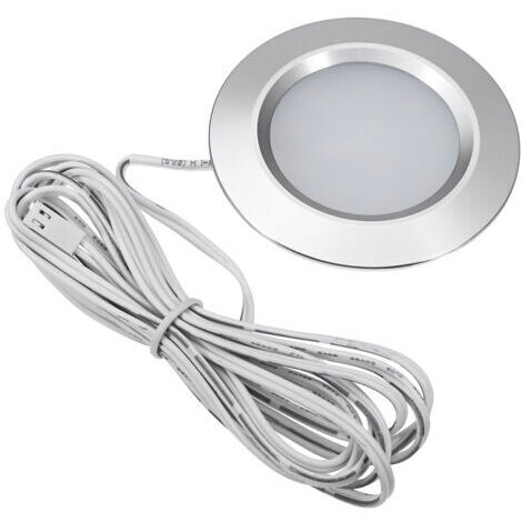 Plafonnier encastré rond et fin pour camping-car, 12V, 12LED, pour camping-car, bateau, éclairage intérieur avec câble, blanc