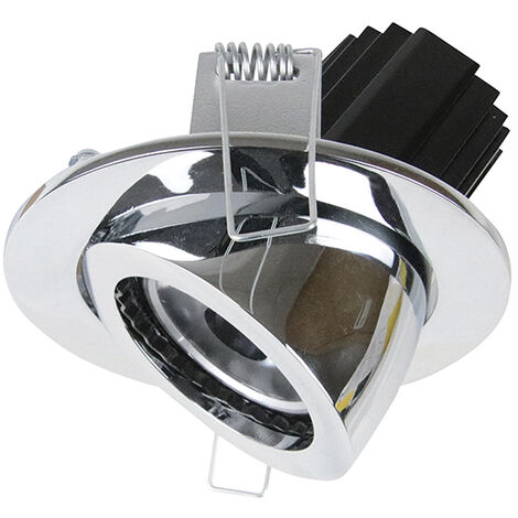 Plafonnier encastré tilt MINI LUNA Adjustable Round 1-10V,Push LED COB 11.80W 28lm/1179lm CRI95 2000K/3000K 50º Chromé