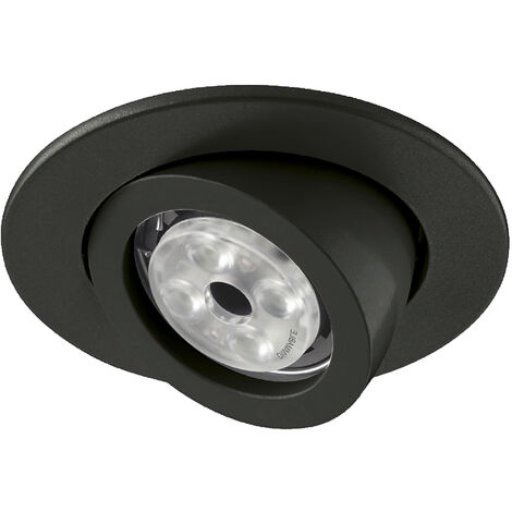 Plafonnier encastré tilt MINI LUNA Adjustable Round GX5.3 50W Noir