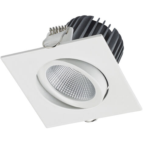 Plafonnier encastré tilt NIX Adjustable Square IP30 LED COB 8W 680lm CRI85 3000K 40º Blanc
