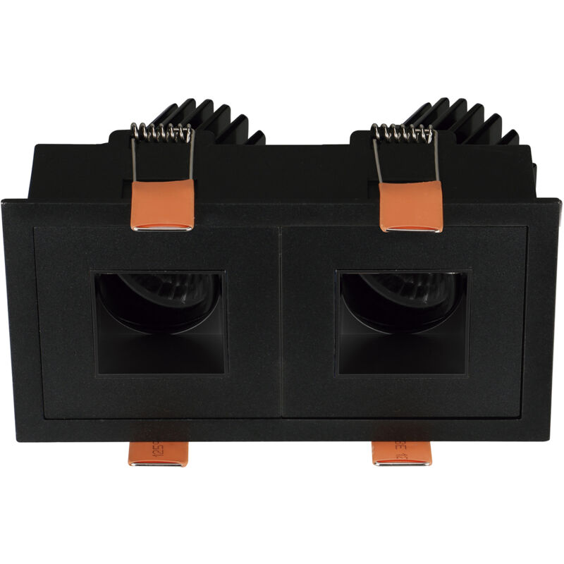 Plafonnier encastré tilt VIP3 2X Square Square LED COB 2x10.10W 923lm(1288lm) CRI97 2700K 50º Noir Noir Plafonnier encastré tilt VIP3 2X Square Square LED COB 2x10.10W 923lm(1288lm) CRI97 2700K 50º Noir Noir