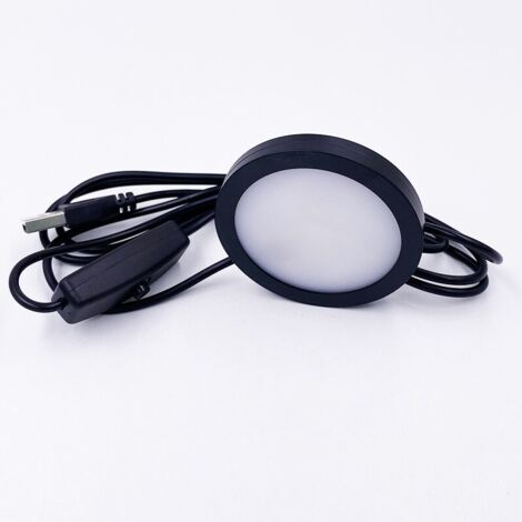 Plafonnier encastré ultra-fin en aluminium, câble rond 5 V avec interface USB, idéal pour les cuisines et les chambres.