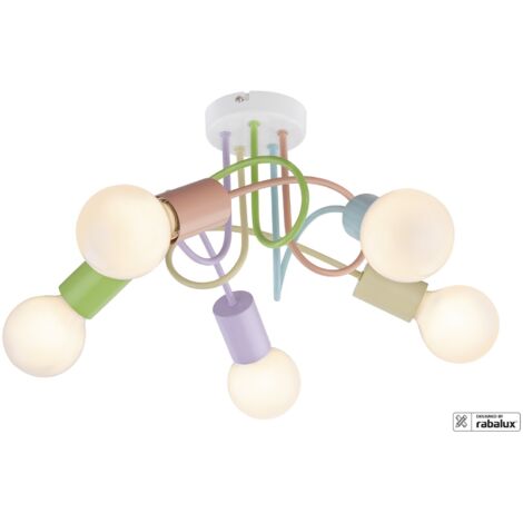 Plafonnier enfant Rabalux Linett 5xE27 multicolore