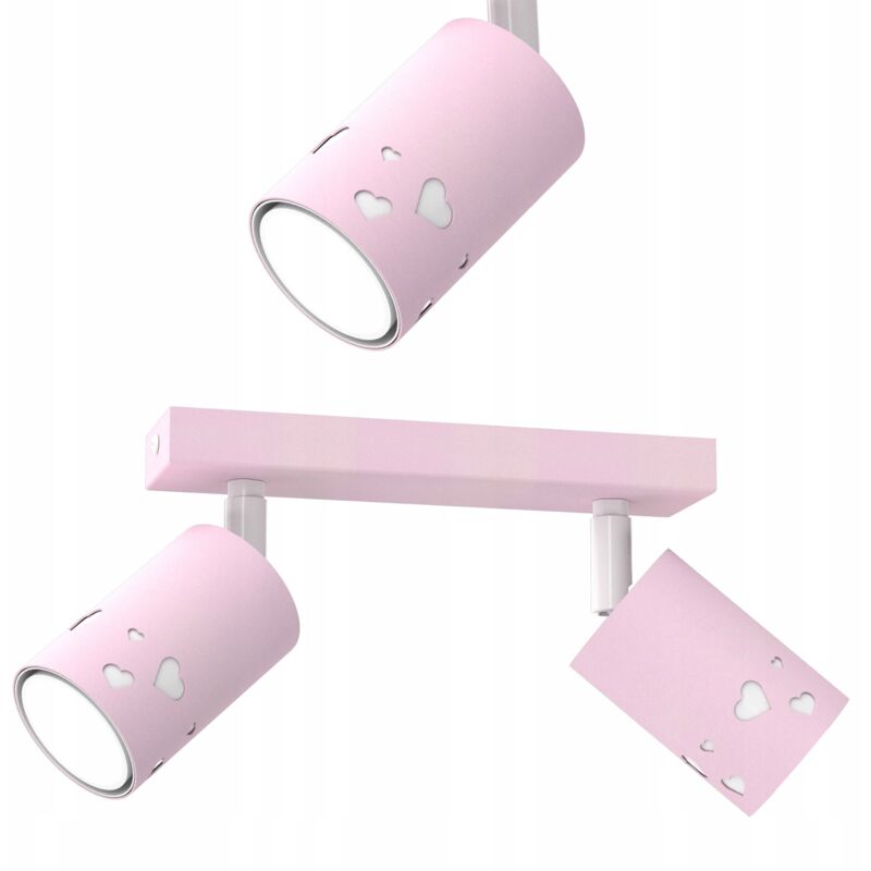 Plafonnier Enfant Spot Fille Led Gu10 Coeur Rose