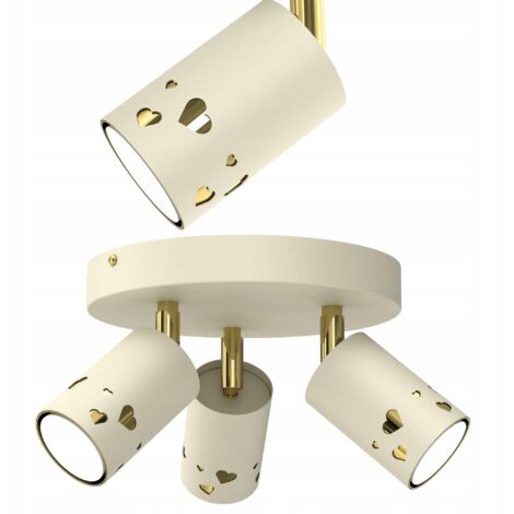 PLAFONNIER ENFANT SPOT LED BEIGE SEDULKA ECRU DORÉ GU10