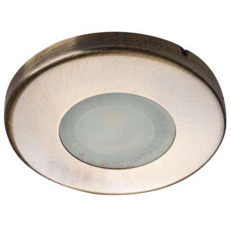 Plafonnier étanche encastré - Acier laiton mat - IP44 - Ø85mm