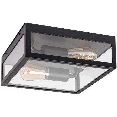 Plafonnier extérieur 2xE27 Zaton noir mat Rabalux